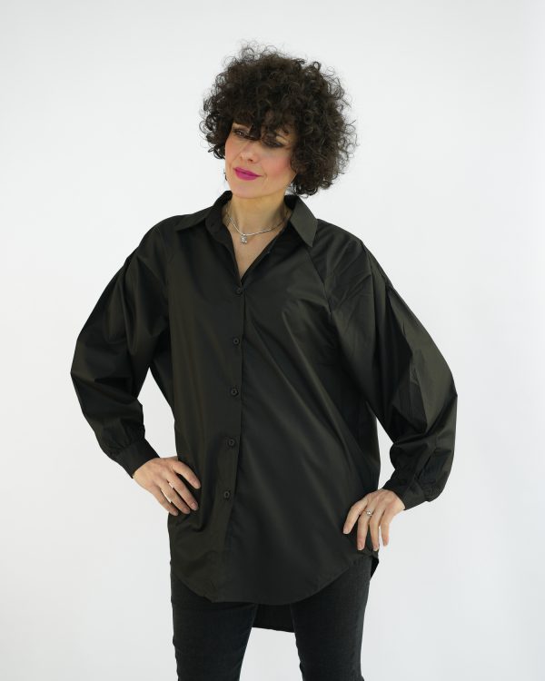 Camicione Cotone Cinta Trendymika Camicie Donna 4048 001418NER_1jpg Camicione Cotone Cinta Trendymika Camicie Donna 4048
