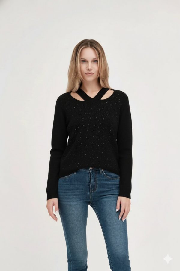 Scollo Incrocio Strass Coste