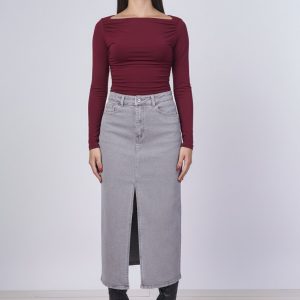 Maglia Scolla Barca In Lana e Bamboo