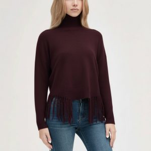 Maglia Scollo Vulvano Con Frange