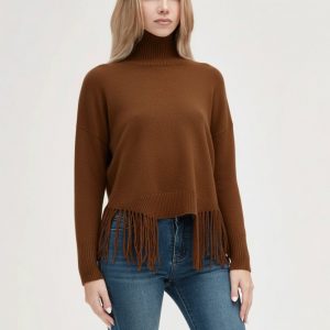 Maglia Scollo Vulvano Con Frange