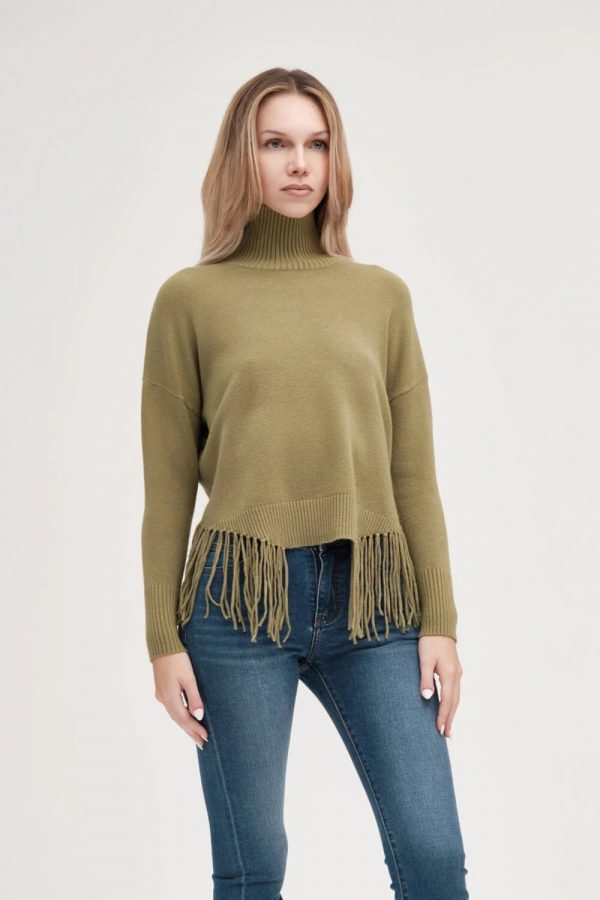 Maglia Scollo Vulvano Con Frange