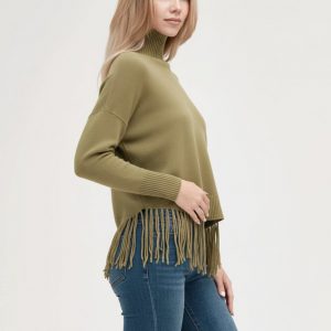 Maglia Scollo Vulvano Con Frange