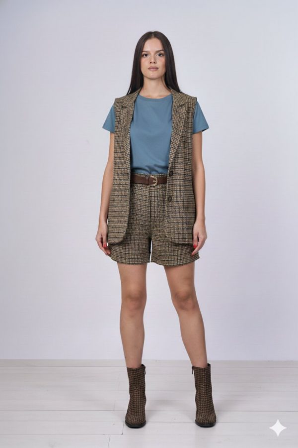 Gilet Lungo Quadro 002687FAN_1jpg Gilet Lungo Quadro