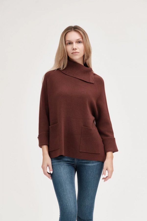 Maglia Over Collo e Tasche Coste 002705TES_1jpg Maglia Over Collo e Tasche Coste