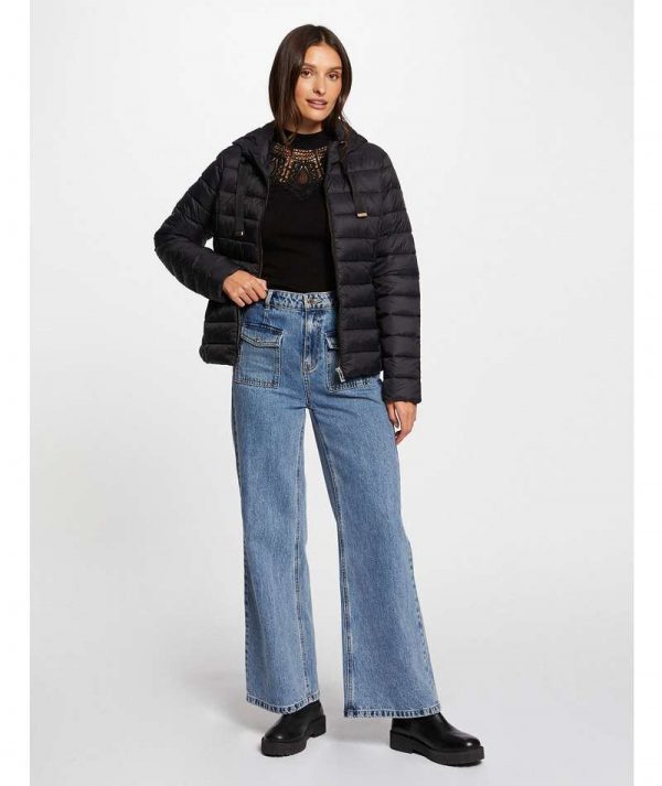 Piumino Con Capuccio Morgan 002645NER_1jpg Piumino Con Capuccio Morgan