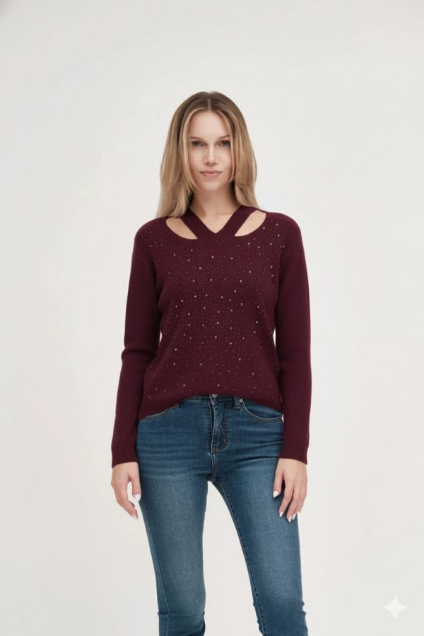 Scollo Incrocio Strass Coste