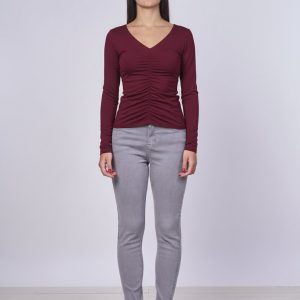 Maglia Scollo a v In Lana e Bamboo