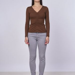 Maglia Scollo a v In Lana e Bamboo