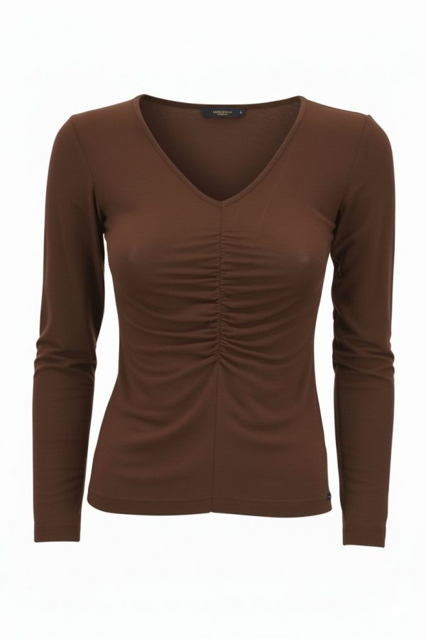 Maglia Scollo a v In Lana e Bamboo