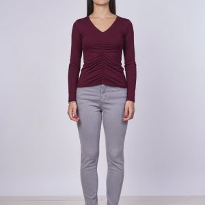 Maglia Scollo a v In Lana e Bamboo