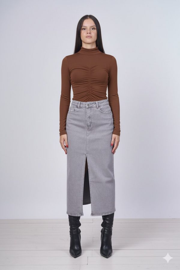 Maglia Mezzo Collo In Lana e Bamboo