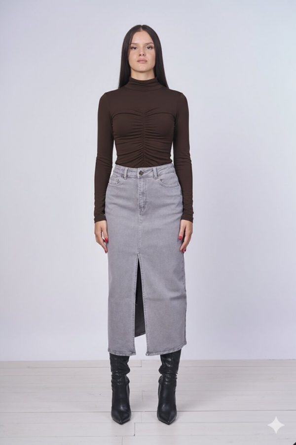 Maglia Mezzo Collo In Lana e Bamboo