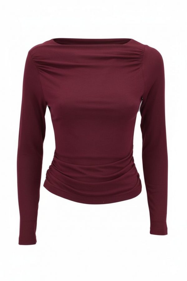 Maglia Scolla Barca In Lana e Bamboo