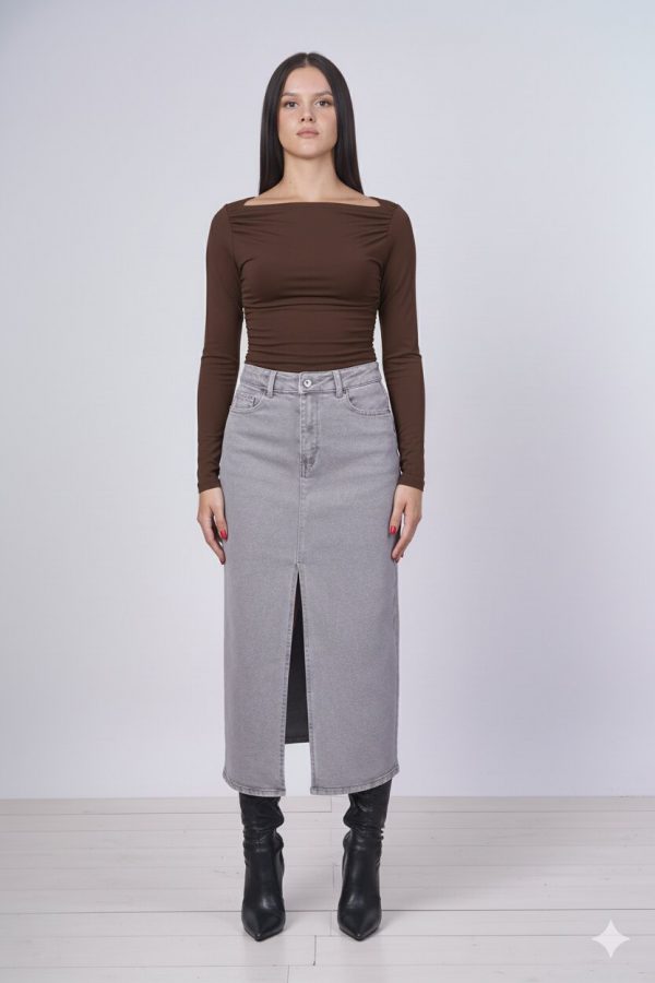 Maglia Scolla Barca In Lana e Bamboo