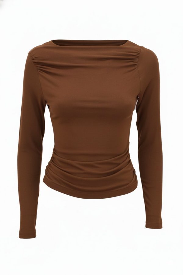 Maglia Scolla Barca In Lana e Bamboo