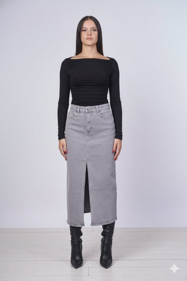 Maglia Scolla Barca In Lana e Bamboo