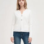 Cardigan Bottone Gioiello In Viscosa