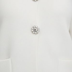 Cardigan Bottone Gioiello In Viscosa