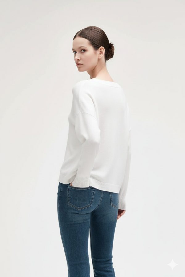 Maglia Cont Strass Scollo a V