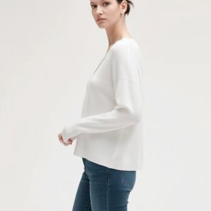 Maglia Cont Strass Scollo a V