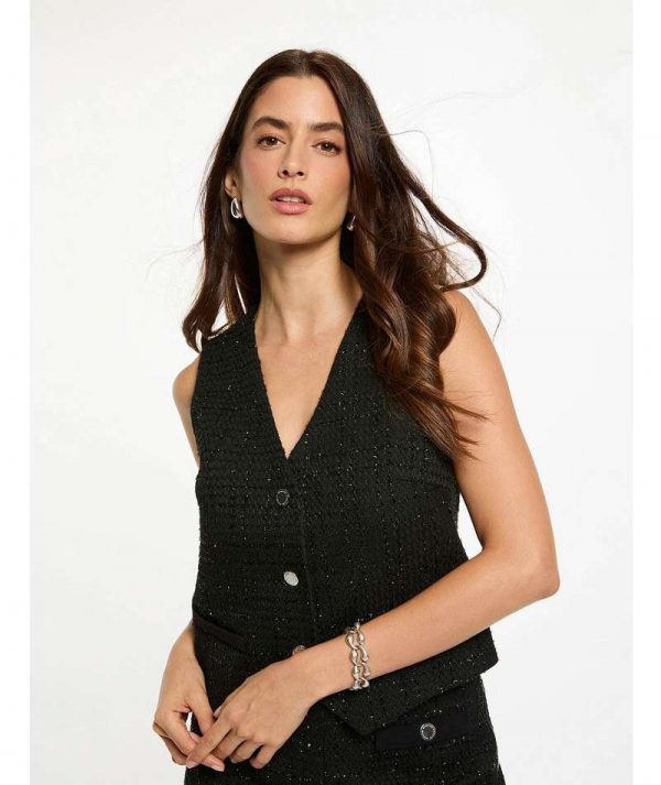 Gilet Effetto Tweed 002714NER_1jpg Gilet Effetto Tweed