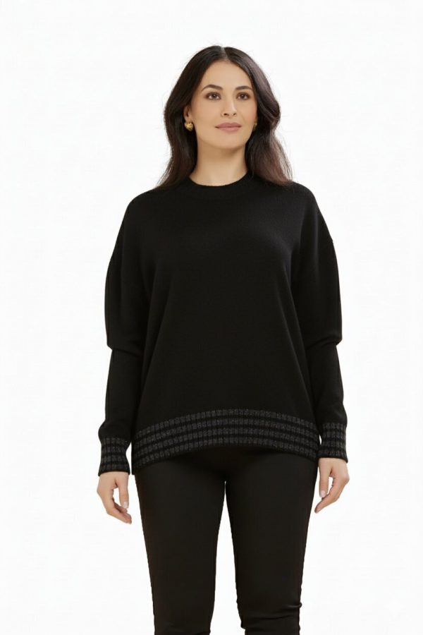 Paricollo Con Rib Viscosa Lurex 002718NER_1jpg Paricollo Con Rib Viscosa Lurex