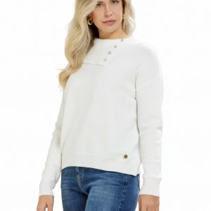 Maglia Collo Aperto Con Bottoni Viscosa