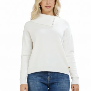 Maglia Collo Aperto Con Bottoni Viscosa