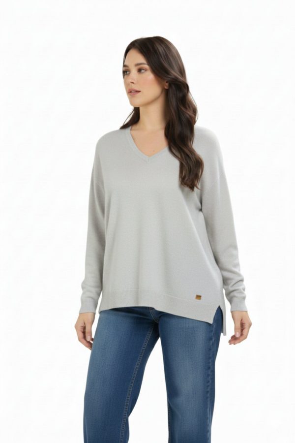 Scollo a v Over Con Spacchetti Viscosa