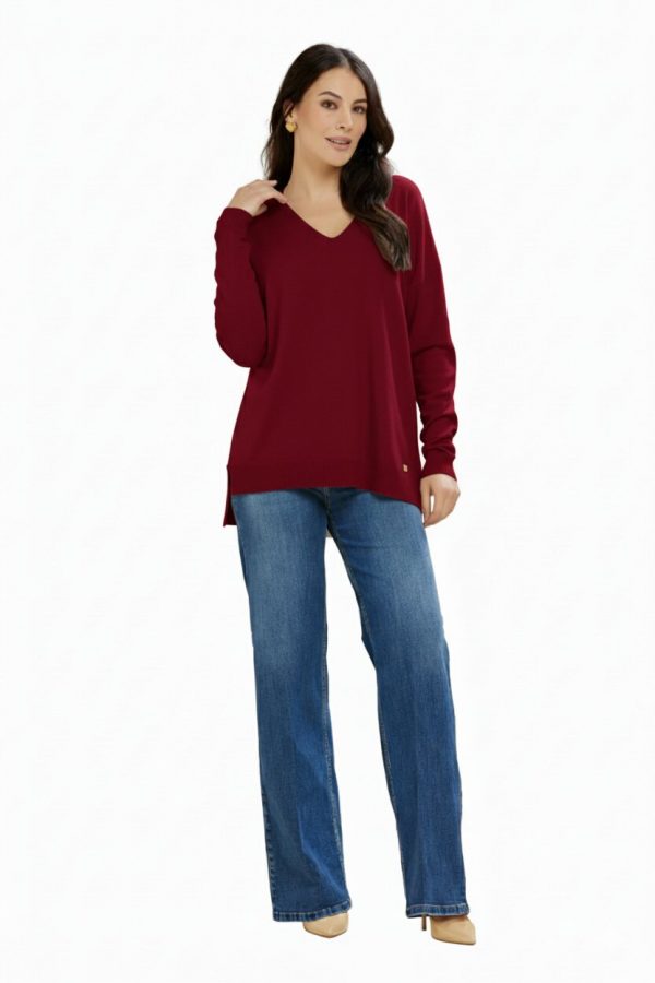 Scollo a v Over Con Spacchetti Viscosa