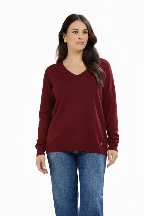 Scollo a v Over Con Spacchetti Viscosa