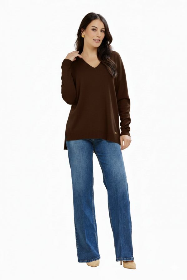 Scollo a v Over Con Spacchetti Viscosa