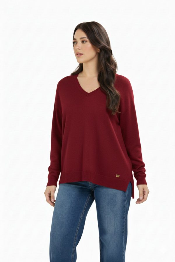 Scollo a v Over Con Spacchetti Viscosa